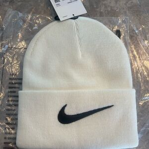 Nike Cream Beanie with Black Swoosh x Stussy